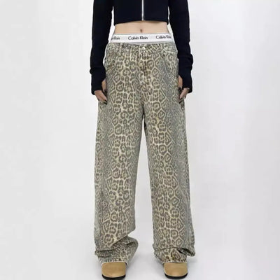 American-Style Retro Street Straight Wide-Leg Pants