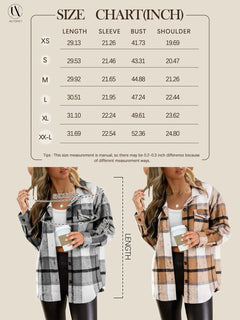 Womens Fall Outfits Fashion Clothes Shackets Flannel Plaid Button Down Long Sleeve Shirts Jackets 2024 Bluepink X-Small