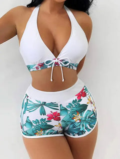 VigoBreviya Print Tied Halter Swimwear Women Sexy High Waist