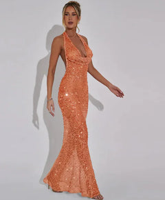 Elegant Sequin Fishtail Gown