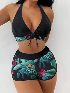 VigoBreviya Print Tied Halter Swimwear Women Sexy High Waist