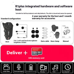 Motorcycle Helmet Bluetooth R1 Headset with Integrated Camera