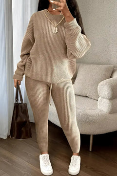 Women's Fashionable Knitted Wool Trousers Suit