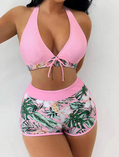 VigoBreviya Print Tied Halter Swimwear Women Sexy High Waist